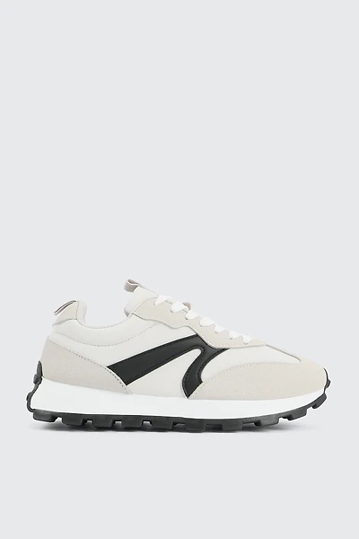 Ardene Contrast Sneakers in Light Grey | Size | Faux Suede