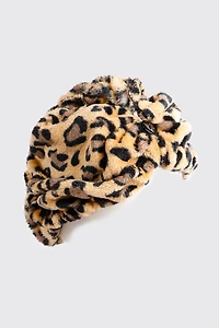 Ardene Leopard Hair Towel in Brown | Polyester/Rubber