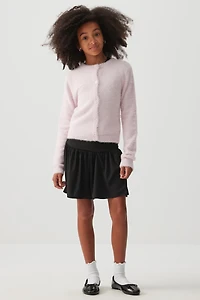 Ardene Kids Shirred Waist Mini Skirt in Black | Size | Polyester/Elastane