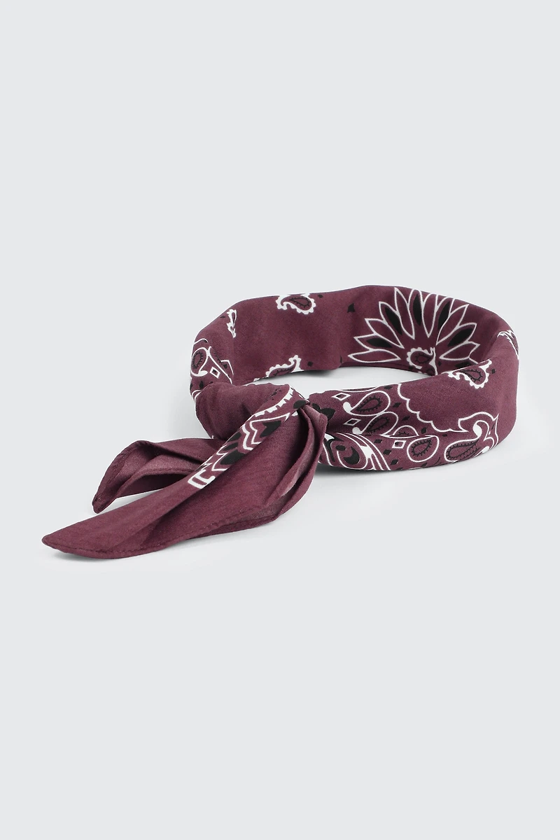 Ardene Paisley Bandana in Burgundy | Polyester
