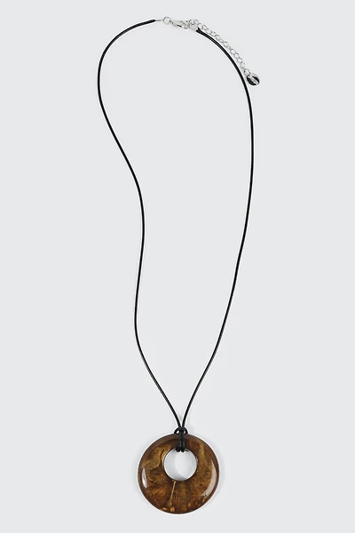 Collier cordon pendentif anneau