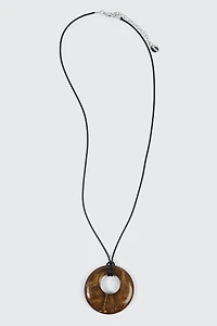 Collier cordon pendentif anneau