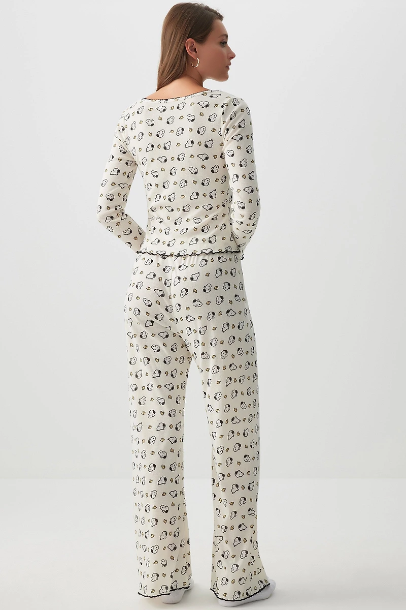 Ensemble pyjama Snoopy en pointelle