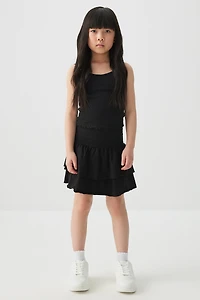 Ardene Kids Short Tiered Skirt in Black | Size | Spandex/Cotton