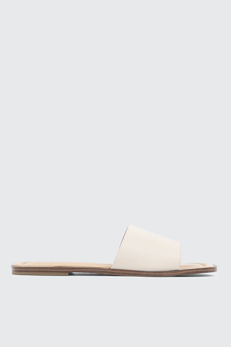Ardene One Band Flat Sandals in Beige | Size | Faux Leather
