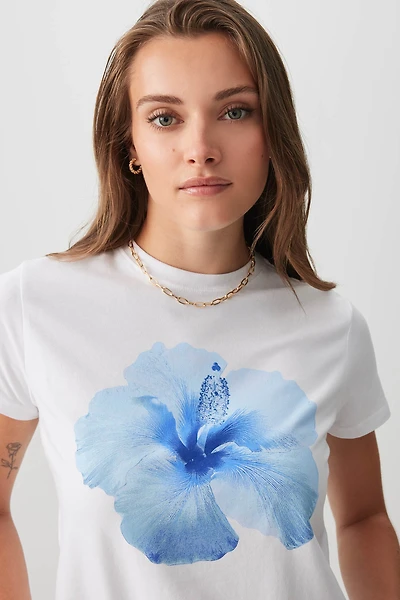 Ardene Short Graphic T-Shirt in | Size | Cotton/Elastane