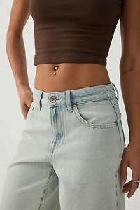 Bermuda en denim à taille haute