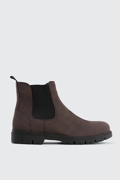 Ardene Man Faux Suede Chelsea Boots For Men in Brown | Size