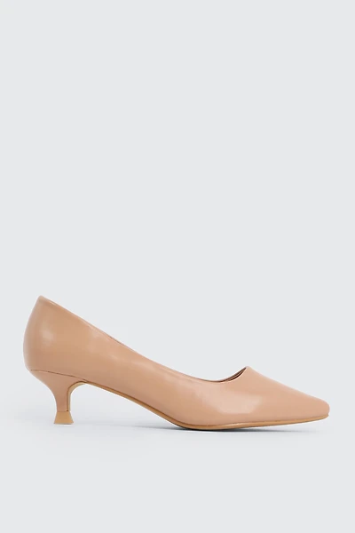Ardene Kitten Heel Pumps in Beige | Size | Eco-Conscious