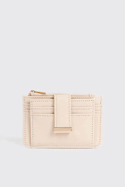 Ardene Faux Leather Cardholder in Beige | 100% Recycled Polyester/Faux Leather | Eco-Conscious