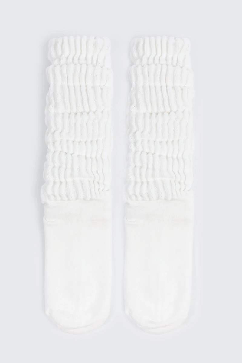 Ardene Slouchy Boot Socks in White | Polyester/Spandex