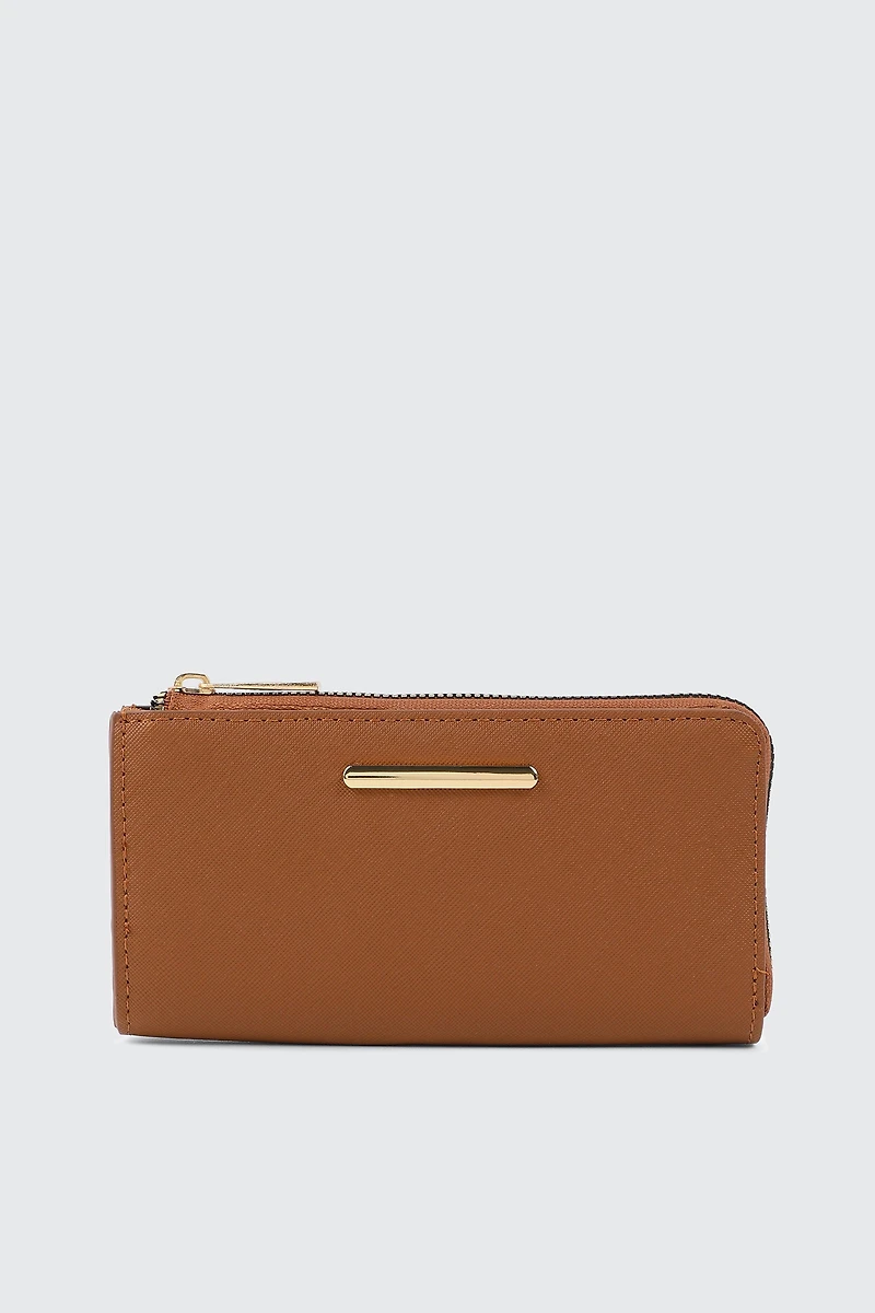 Ardene Faux Leather Cardholder in Cognac | 100% Recycled Polyester/Faux Leather | Eco-Conscious