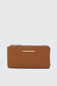 Ardene Faux Leather Cardholder in Cognac | 100% Recycled Polyester/Faux Leather | Eco-Conscious