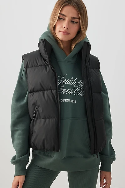 Ardene Short Puffer Vest in Black | Size XS | Polyester