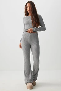 Pantalon évasé en tricot torsadé