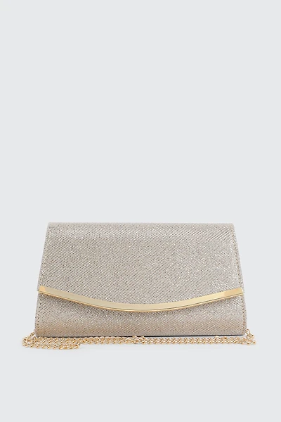 Ardene Enveloppe Clutch in Gold | Faux Leather/Polyester