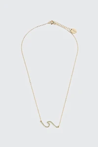 Collier plaqué or 14K et pendentif vague