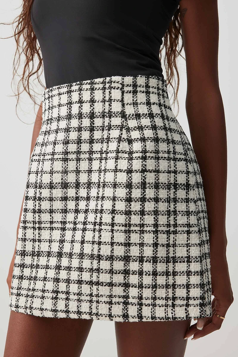 Jupe courte en tweed