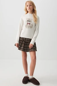 Chandail col rond en jacquard