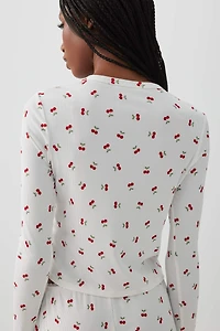 Cardigan détente côtelé en tissu HUSHKNIT