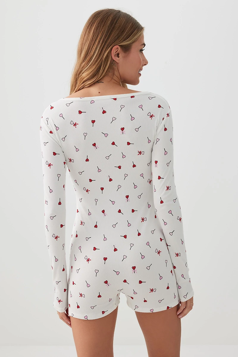 Combishort pyjama en tissu HUSHKNIT