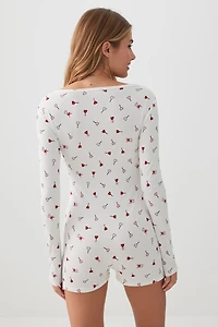 Combishort pyjama en tissu HUSHKNIT