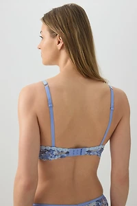 Soutien-gorge balconnet pigeonnant en dentelle florale