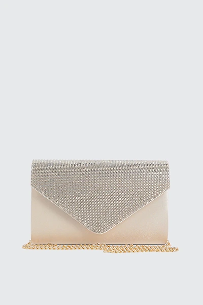 Ardene Rhinestone Envelope Clutch in Light Pink | Faux Leather/Polyester