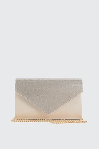 Ardene Rhinestone Envelope Clutch in Light Pink | Faux Leather/Polyester