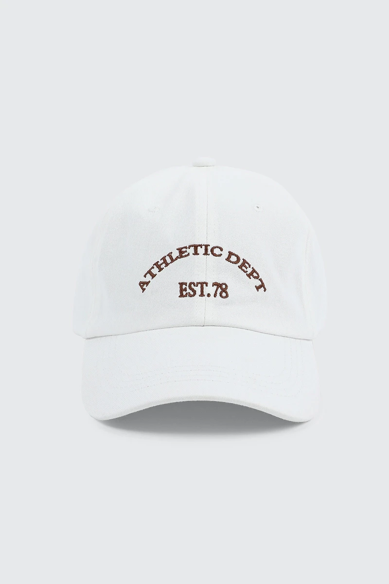Ardene Embroidered Cap in Off-White | 100% Cotton