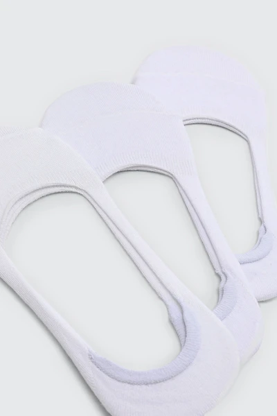 Ardene 3-Pack of Cotton Shoe Liners in White | Polyester/Cotton/Elastane