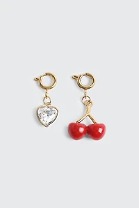 Duo de breloques pour maillot cerise et cœur