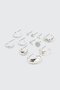 Lot de 12 boucles d'oreilles mixtes