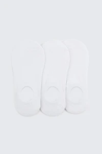 Ardene 3-Pack Cotton Blend Shoe Liners in White | Polyester/Spandex/Cotton