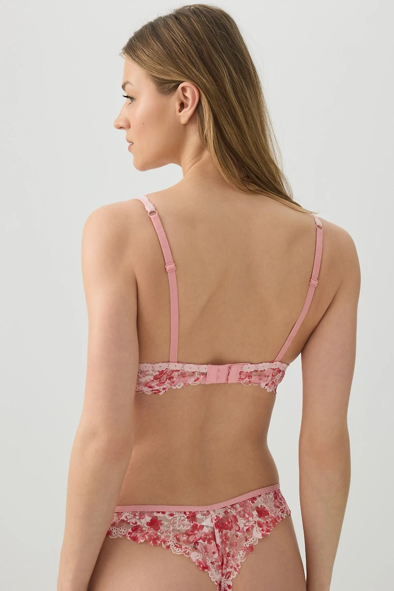 Culotte brésilienne fleurie en dentelle