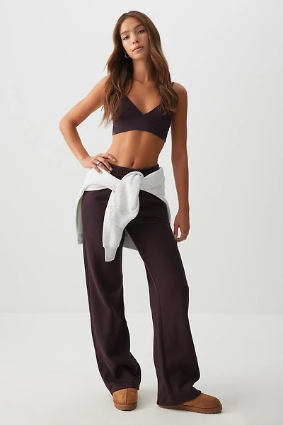 Ardene MADESOFT Fleece Straight Leg Sweatpants in Fig | Size | Polyester/Cotton | Eco-Conscious