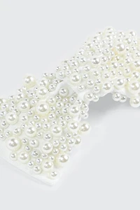 Barrette boucle ornée de fausses perles