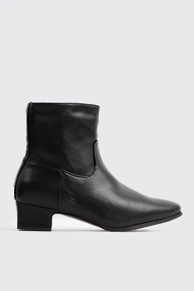 Ardene Elongated Square Toe Booties in | Size | Faux Leather/Faux Suede