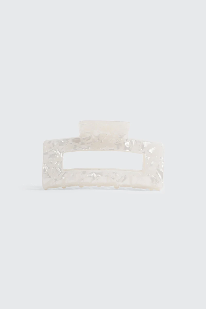 Ardene Rectangular Cutout Hair Claw in White
