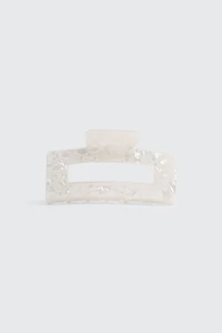Ardene Rectangular Cutout Hair Claw in White