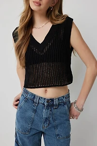 Débardeur court à maille ouverte