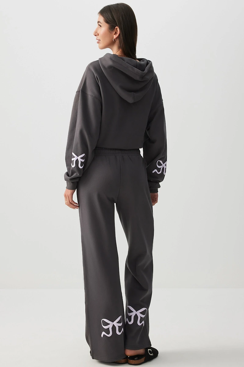 Pantalon de jogging jambe large imprimé boucles