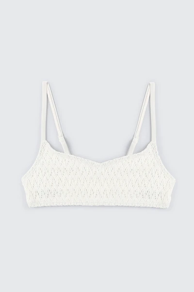 Ardene Kids Crochet Bikini Top in White | Size | Polyester/Spandex/Elastane