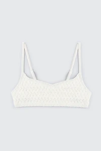 Ardene Kids Crochet Bikini Top in White | Size | Polyester/Spandex/Elastane