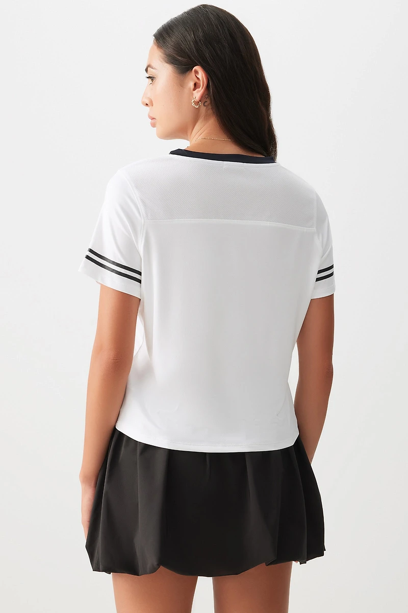 T-shirt sport en maille de coupe carrée