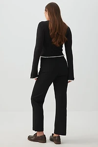 Pantalon écourté et évasé en crêpe