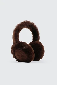 Ardene Faux Fur Earmuffs in Brown | Polyester/Faux Suede