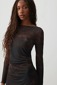 Robe maxi à motif guépard abstrait