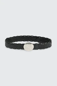 Ardene Braided Western Waist Belt in Black | Size
