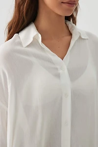 Chemise ample en tissu froiss